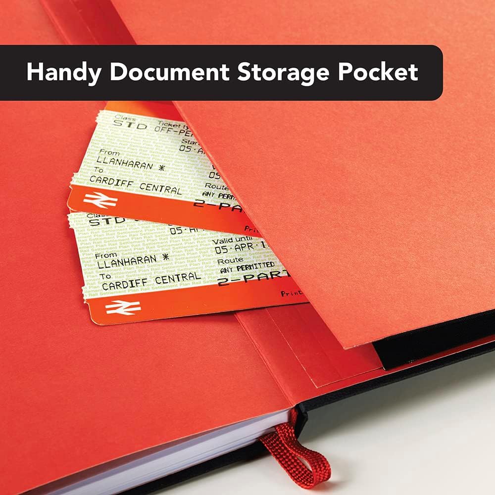 Black n' Red Oxford A4 Journal - Ruled with Numbered Pages, Black and Red