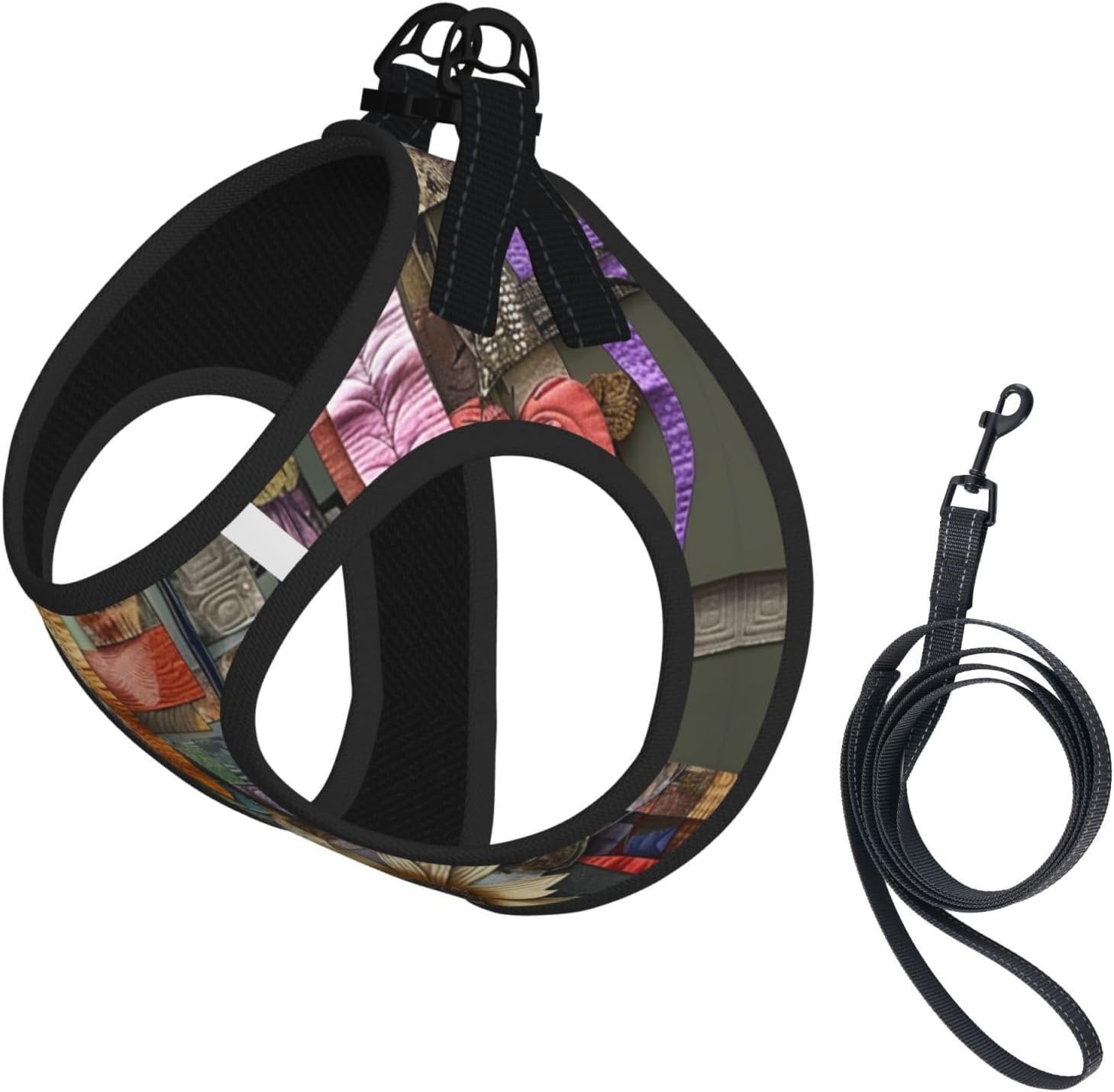 Paper Cuttings Garden Pet Vest Small Size Dog Harness and Leash Set, Reflective & Breathable for Puppy Training Without Accessories Small