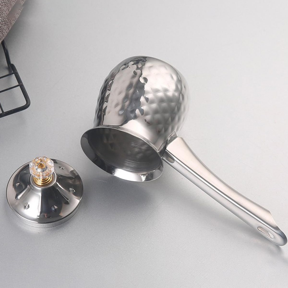 Luxshiny Stainless Steel Frothing Cup Multi-function Steaming Pitcher with Ergonomic Handle for Coffee Accessories Home Kitchen Office Use