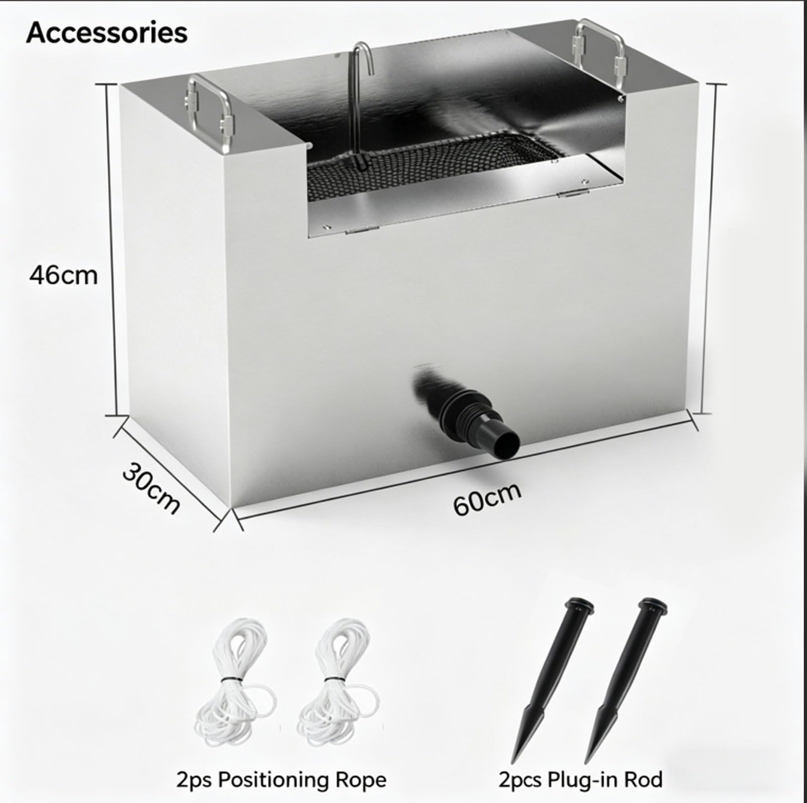 Espumador de estanque de acero inoxidable, colector de desechos multiusos, bomba de alto flujo limpiador automático para estanques de peces y piscinas, herramienta reductora de lodo resistente