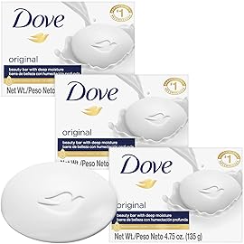 Dove Soap, Original Beauty Bar 3-Pack - 3-in-1 Moisturizing Face, Body & Hand Soap, 4.75 Oz Ea