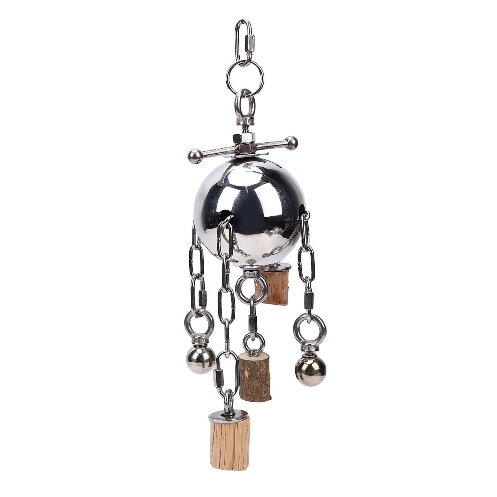EMUKOEP Jouet pour Oiseaux avec Cloche Suspendue, Jouet à Mâcher Durable en Acier Inoxydable pour Perroquets et Aras