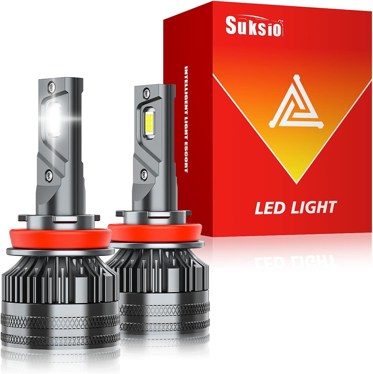 H11/H8/H9/H16 LED Bulbs, 60000LM 800% Brightness, 6000K Pure White, IP68Waterproof, 1:1 Size Plug & Play, Pack of 2