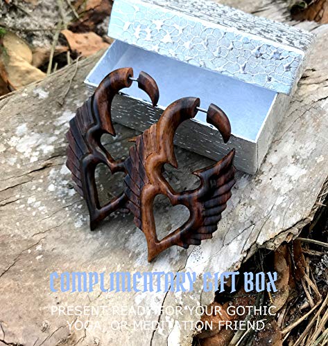 Umbrellalaboratory Natural Wooden Tribal Organic Feathered Bohemian Earrings Wood Stud For Women Men #TOP1