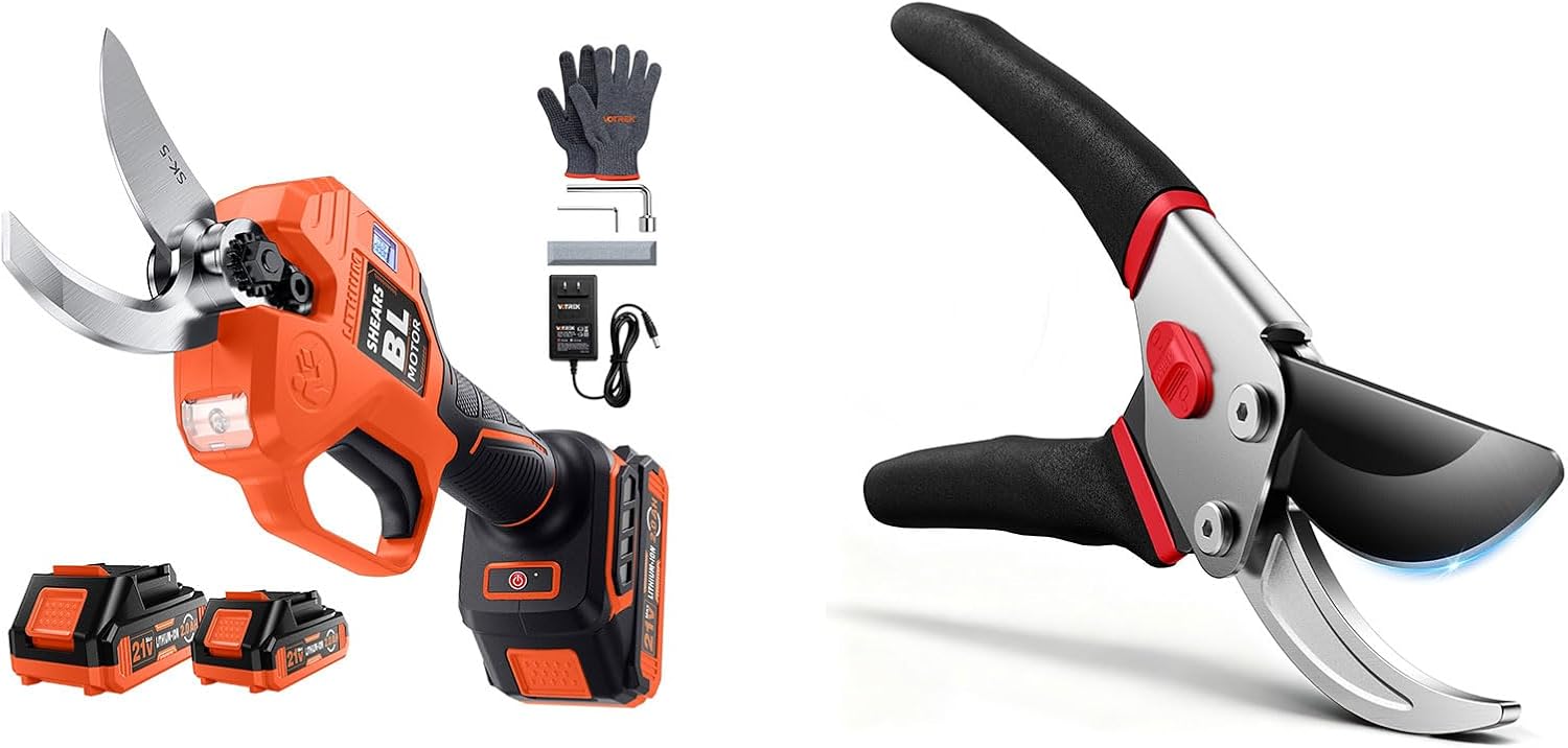 8.5”Garden Pruner with Jam-Proof Spring & Ever-Sharp SK5 Blade