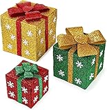 ESCONDER LOS REGALOS EN LAS CAJAS PARA NIÑOS: El diseño de caja regalo grande con lazo rojo añade un fuerte ambiente navideño.