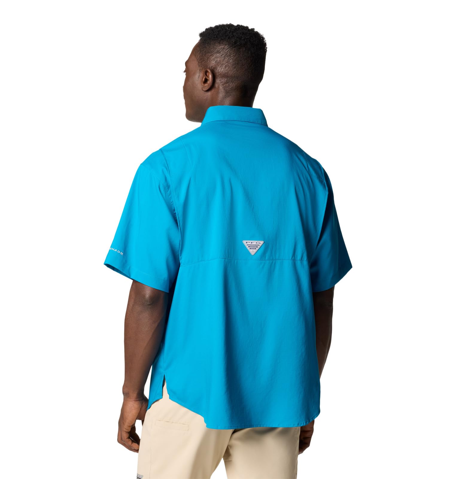 Columbia Mens PFG Tamiami II Short Sleeve Fishing Shirt, Blue Echo