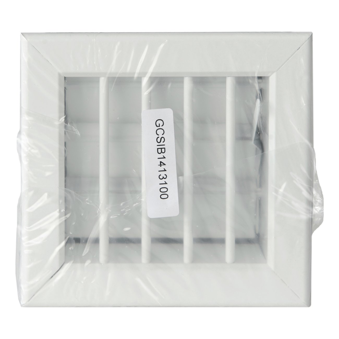 La Ventilazione GCSIB1413100 Rejilla de tránsito de aire empotrable para chimeneas, aluminio barnizado blanco, 140 x 130 mm