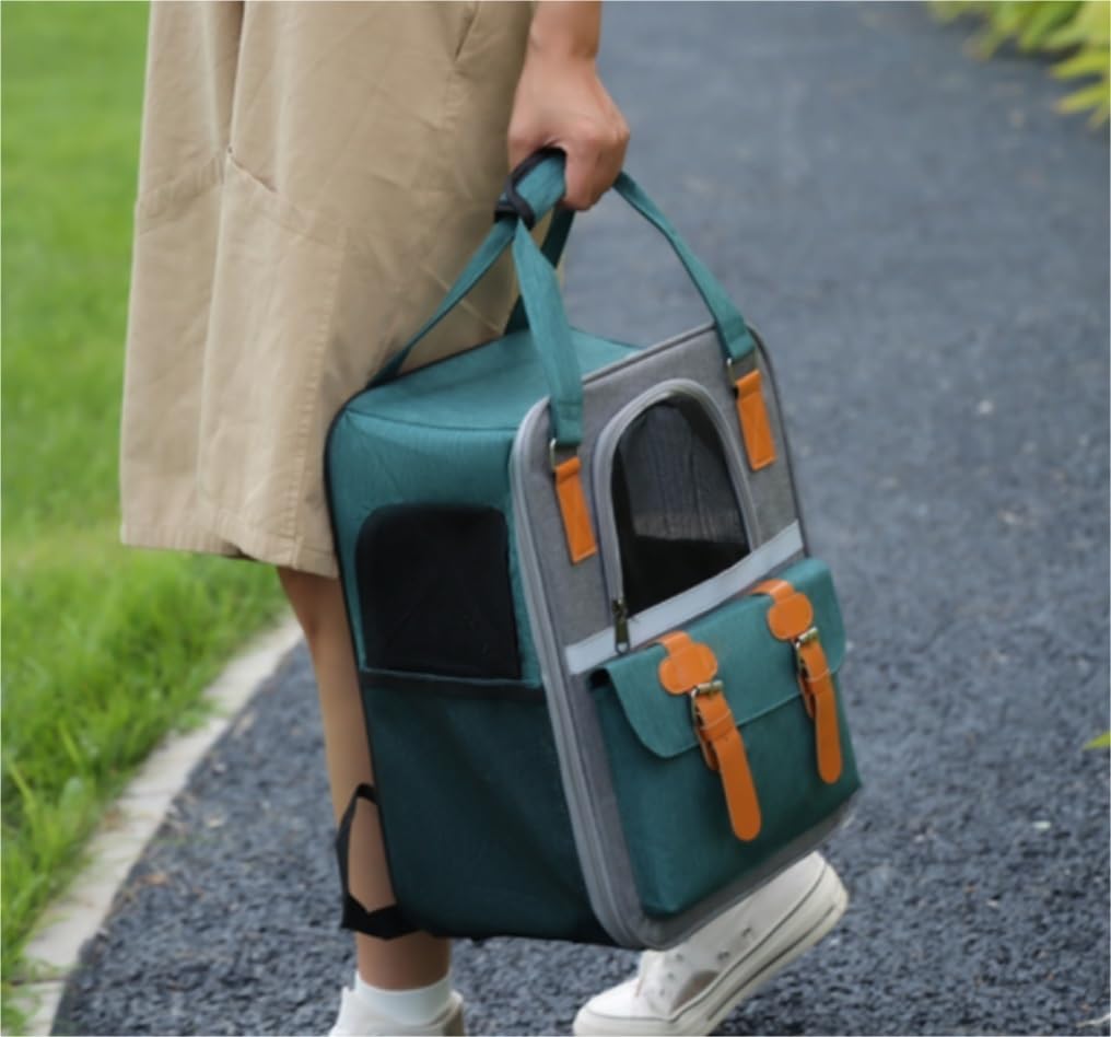 Bolsa de Viaje para Mascotas, Mochila Portátil De Gran Capacidad para Gatos Pequeños, Medianos, Perros Y Cachorros con Malla Transpirable Viajes al Aire Libre(B)
