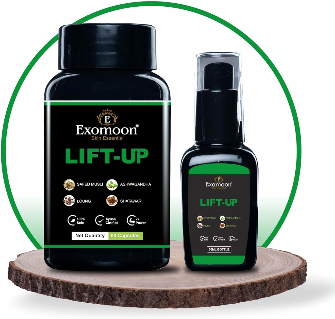 Lift-Up Massage Oil & Capsules for Man | Private Packaging | Made with Natural Ingredients | Clinically Tested (Combo Pack)