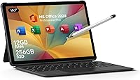 EYY 10.1" 2-in-1 Touchscreen Tablet Laptop, Intel M3-8100Y, 12GB RAM 256GB SSD, Win11, Stylus Keyboard, Gray