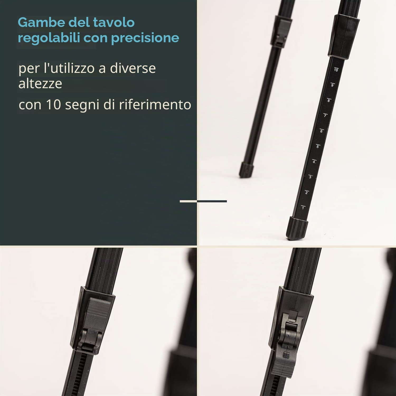 Skandika Tavolo pieghevole in alluminio Jamsa/Pikku - max 50 kg | Tavolo per balcone, terrazza, campeggio, giardino (Pikku (90 x 51,5 cm, ottica in legno))