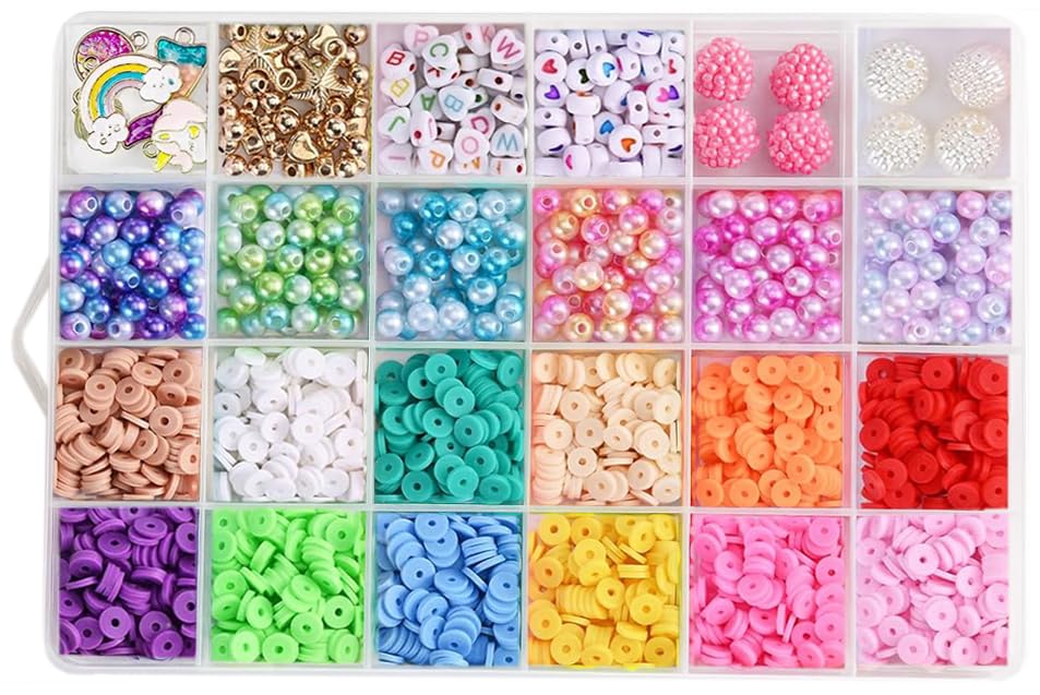 Image of LERUBGA 2000+ Bracelet Making Kit for Girls, DIY Jewellery Making Craft Set with Beads & Unicorn Charms, Art & Craft Gift (5-12 Years)