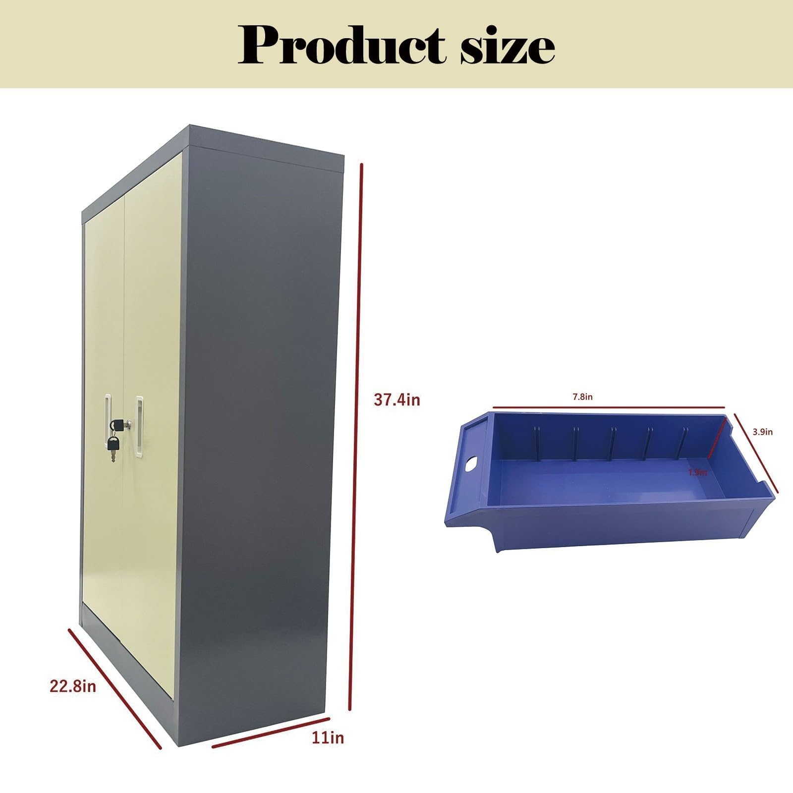 BEILOCKERY Tool Storage Cabinet, Parts Cabinet with 60 Drawers, Organization Shelves with Door for Tool Hardware Storage