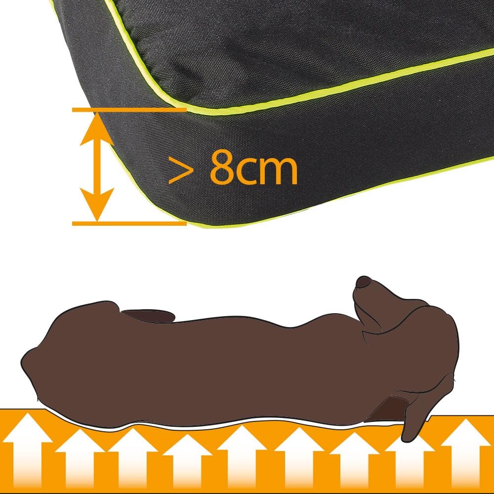 Ferplast Hundematte & Katzenmatte Klein - Orthopädisches Hundebett - Hundebett Waschbar & Kratzfest - Hundekissen - Hundebett Flauschig - Herausnehmbare Polsterung -Polo- 65 x 40 x h 8 cm, S, SCHWARZ