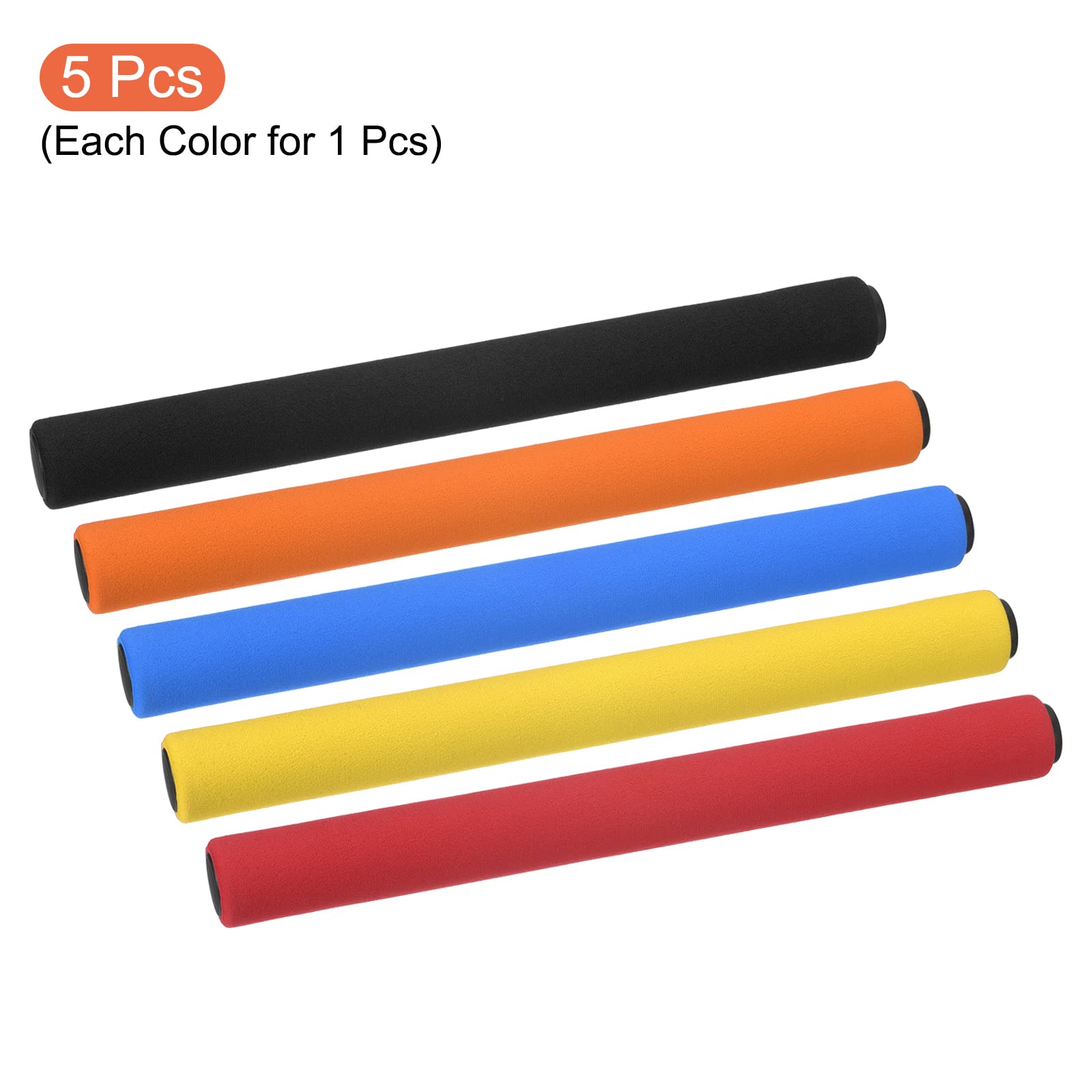 PATIKIL Staffetta Pista Bastone Set, Spugna Inossidabile Acciaio Tubo Corsa Campo Corsa Bastoni per Esterni Atletica Sport Gioco Attrezzi (Nero,Blu,Arancione,Rosso,Giallo)