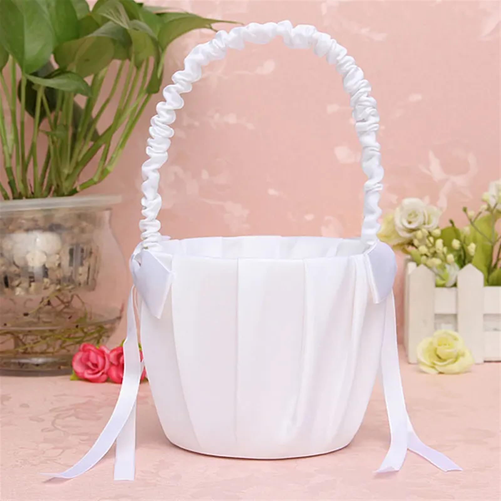 Ringkissen Hochzeit Ringkissen Ringdeko Band Perlen Braut Trauung Zeremonie Tasche Kissenträger mit Bändern für Verlobung Oder Eheringe Party, Antrag(Pillow 20 x 20cm)
