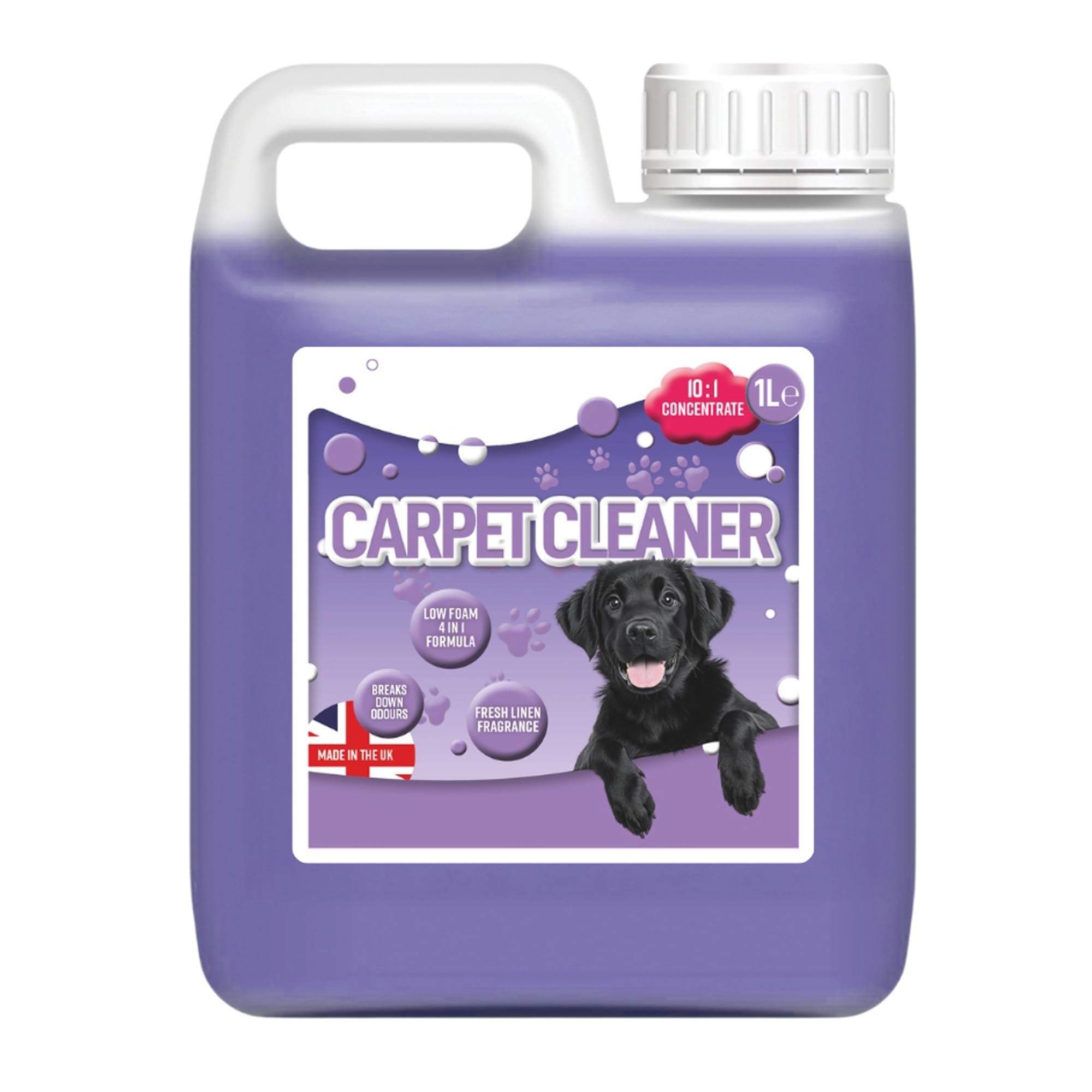1 Litre Stain Odour Remover Pet Carpet Cleaning Shampoo Solution Extra Tough On Stains Ideal For All Machines With Fresh Linen Fragrance (4 Bottles)