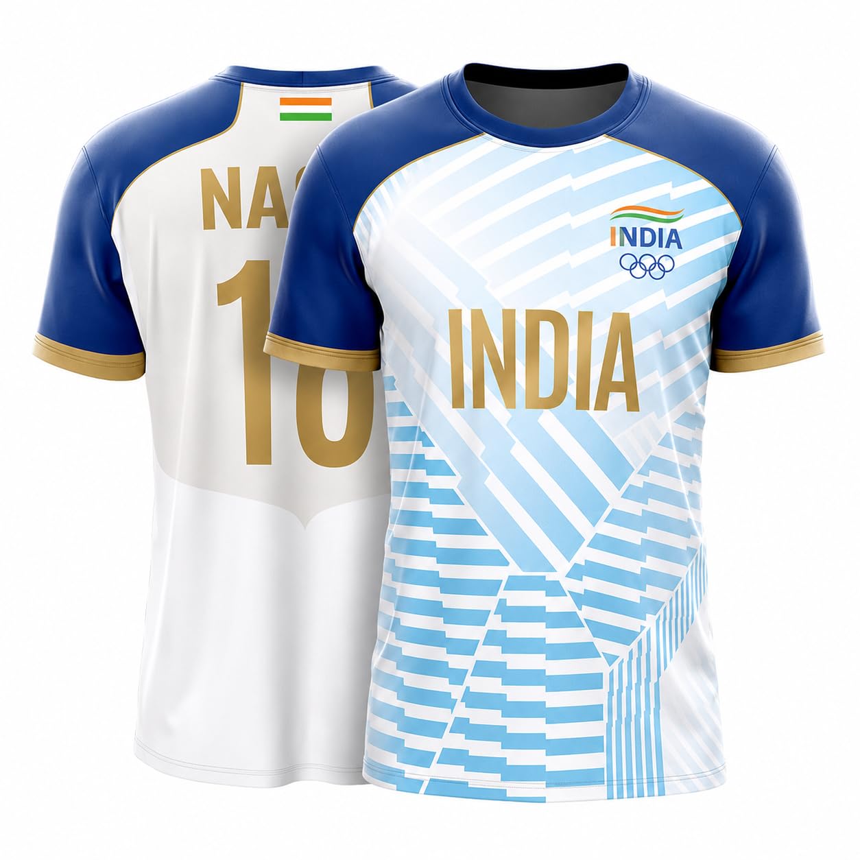 White India Olympic Inspired Jersey with Custom Name & Number | Personalized Sports Jersey for Men, Women, Boys & Girls | Quick Dry Polyester | Sizes 2Y to 4XL-picture-11