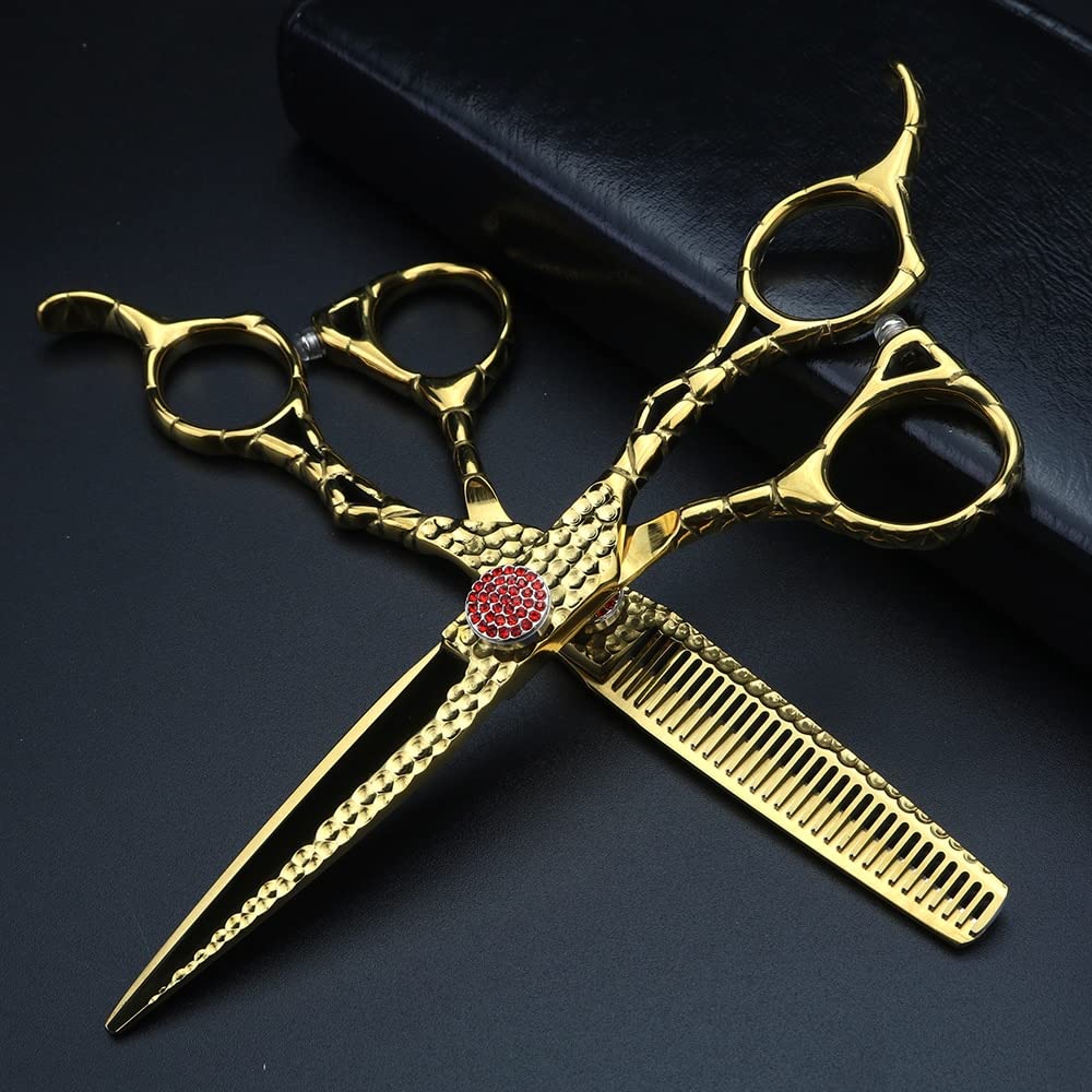 Forbici per tagliare i capelli, forbici per capelli forgiate da 6 pollici, forbici da taglio e sfoltimento in acciaio giapponese 440C, set di forbici da barbiere(