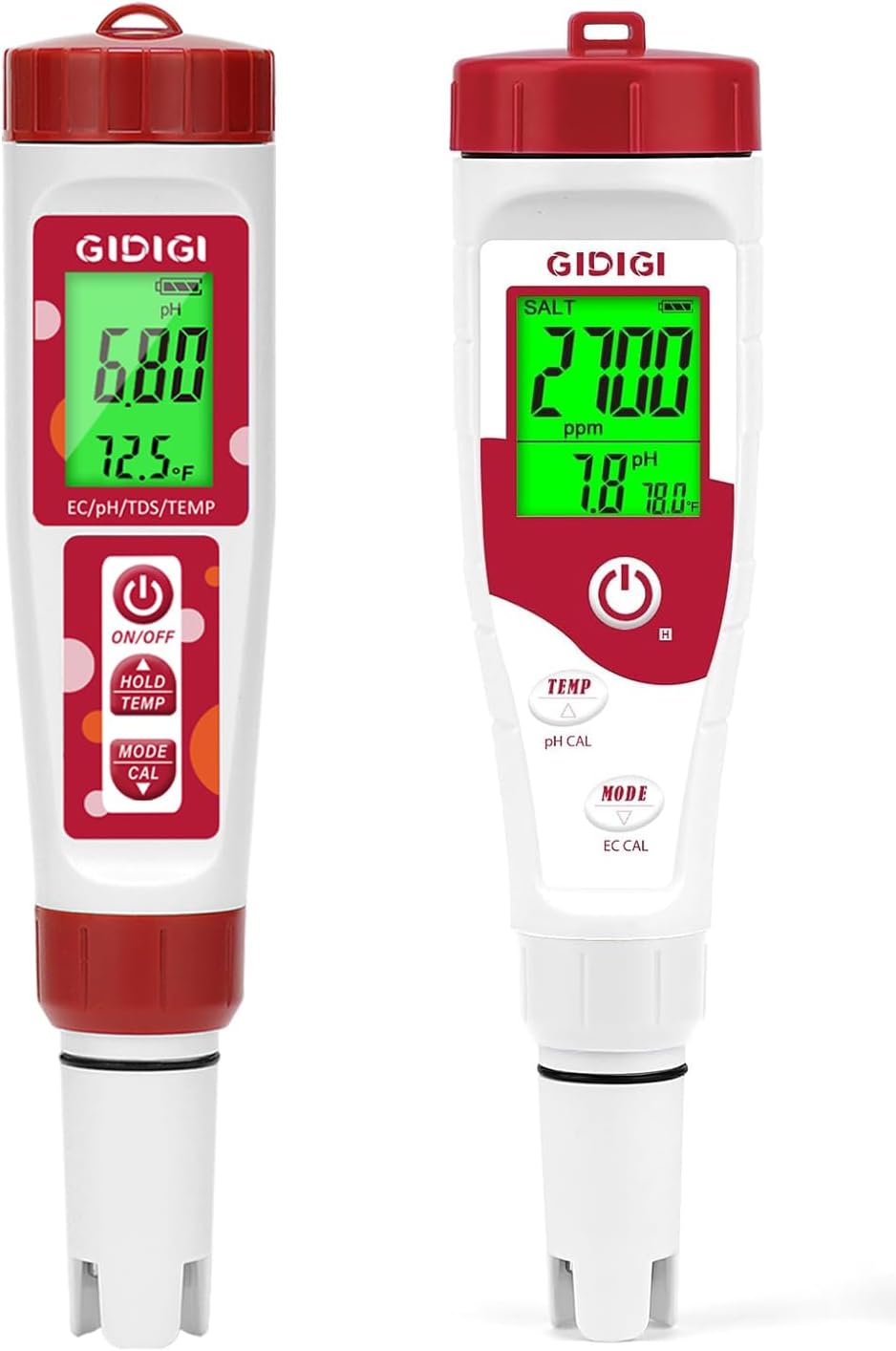 pH Meter for Water and Digital Pool Salt Tester,for Hydroponic,TDS Water Tester for Drinking Water,Digital pH Meter with Backlit & ATC for Hydroponic Nutrient,Pool,Aquarium,Tap Water,Home Use