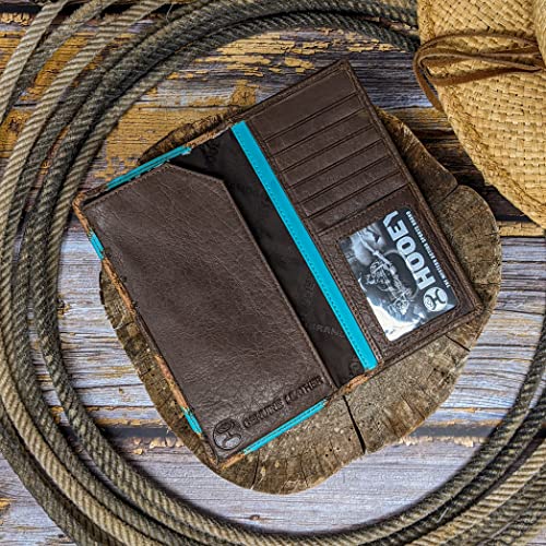 HOOEY Leather Men’s Western Rodeo Wallet (Patchwork - Turquoise)4