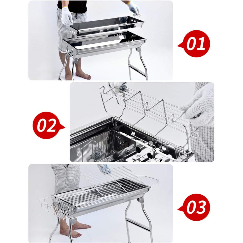 Griglia per Barbecue a Doppio Forno, Fodera Indipendente, Pieghevole 5 Persone o più Griglia per Barbecue di Grandi Dimensioni, per la casa Giardino Esterno Campeggio PIC-nic Cucina