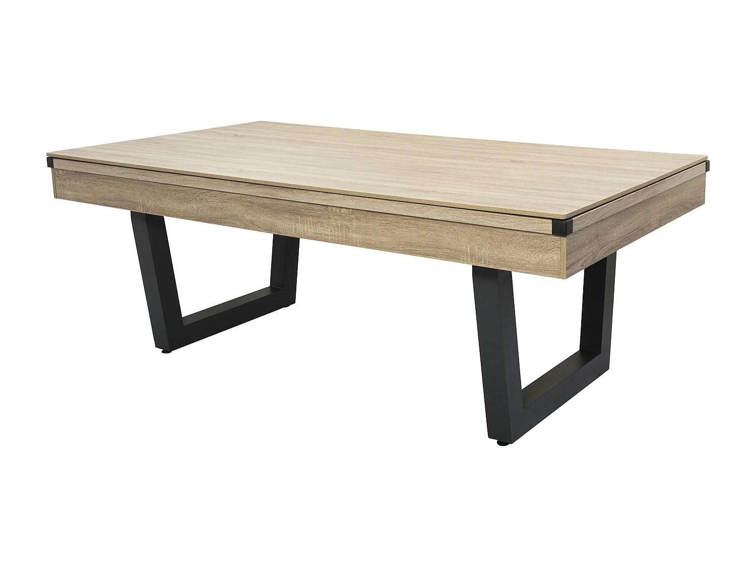 Vente-unique - Billar 6 plazas Melian - MDF - Negro, Color Natural Claro