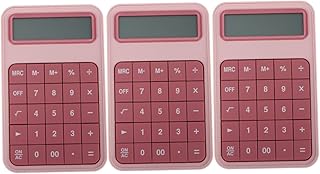 VILLCASE 3 Pcs 12- Calculadora Calculadoras Para Crianças Calculadoras Grande Display Lcd Calculadora Simples Calculadora Eletrônica Acrílico Criança Portátil Grande Botão