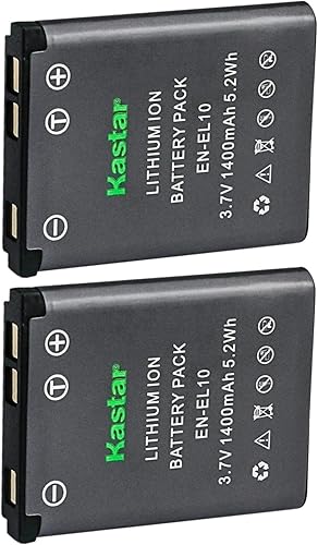 Miniatura 1 de Kastar Paquete de 2 baterías para Nikon EN-EL10 y Nikon S60 S80 S200 S210 S220 S230 S500 S510 S520 S570 S600 S700 S3000 S4000 S5100 Digital Cámara