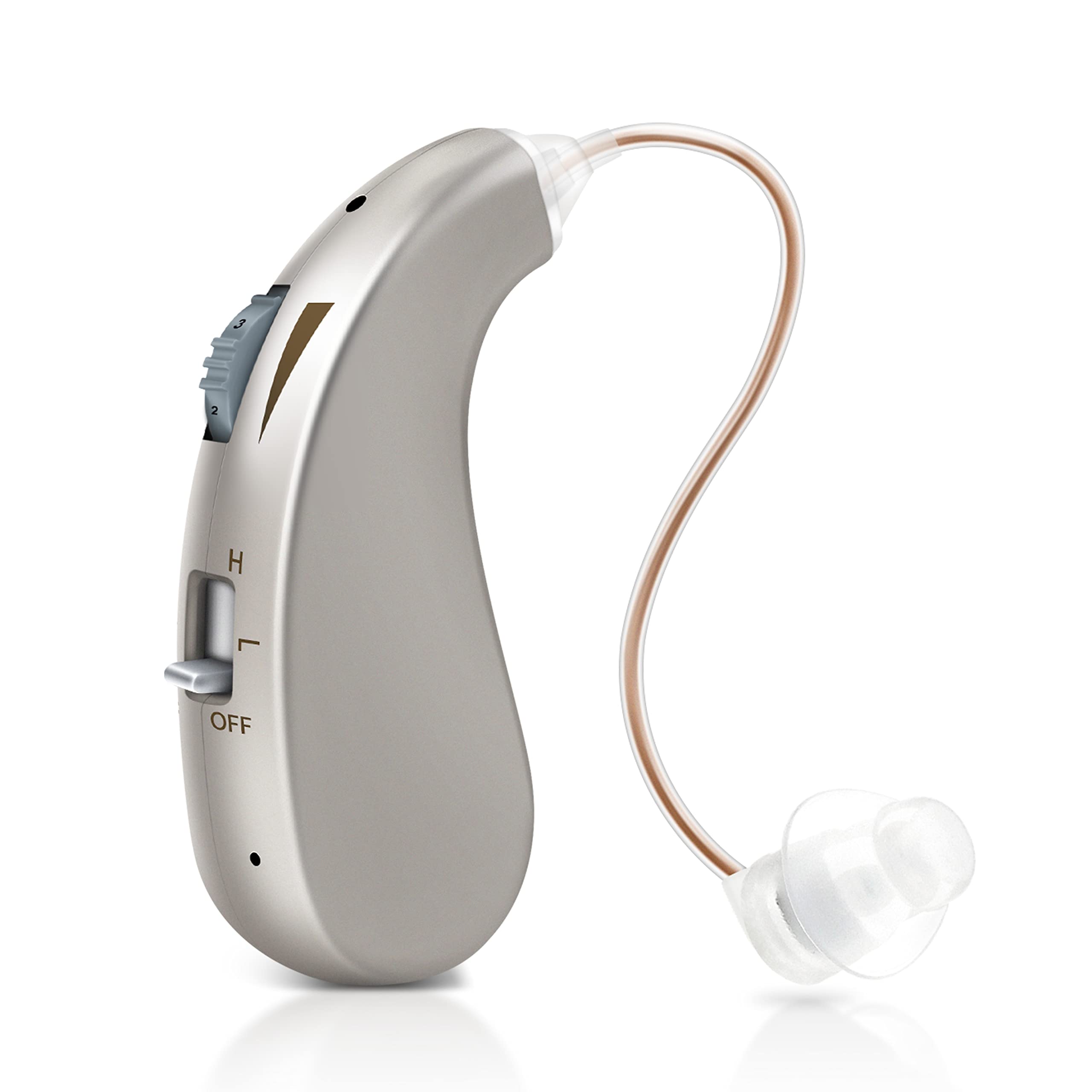 Britzgo Appareil audio Clear Sound-1206, puce numérique, adapté à toutes les oreilles, longue durée de vie de la batterie, manuel en français inclus, réduction intelligente du bruit (argent)