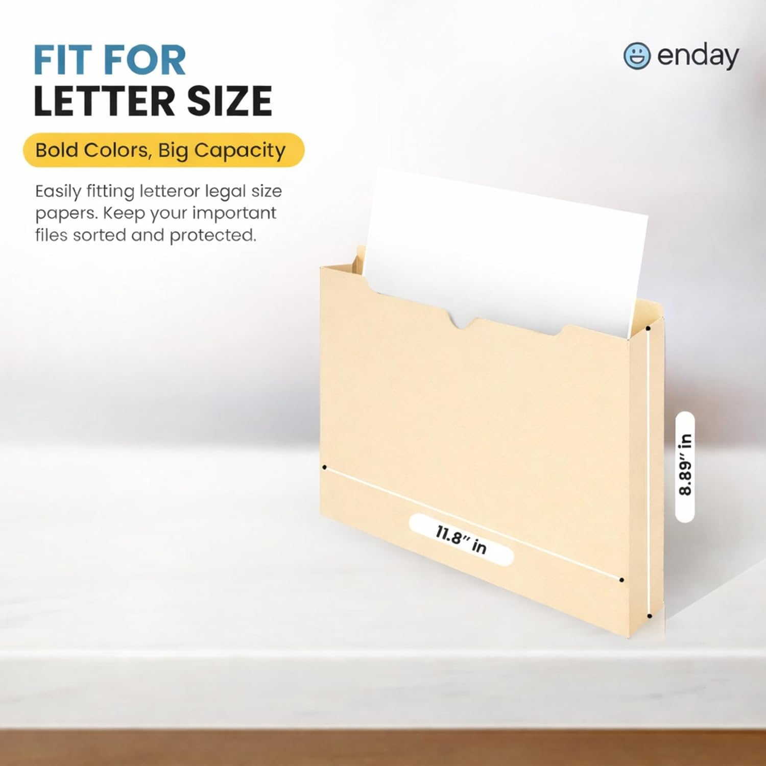 Enday Manilla Folders 8.5 x 11 (25 Pack) File Folders - Straight Cut Tab - Letter Size Jacket Folders for Home & Office, Pocket File Folders image 2