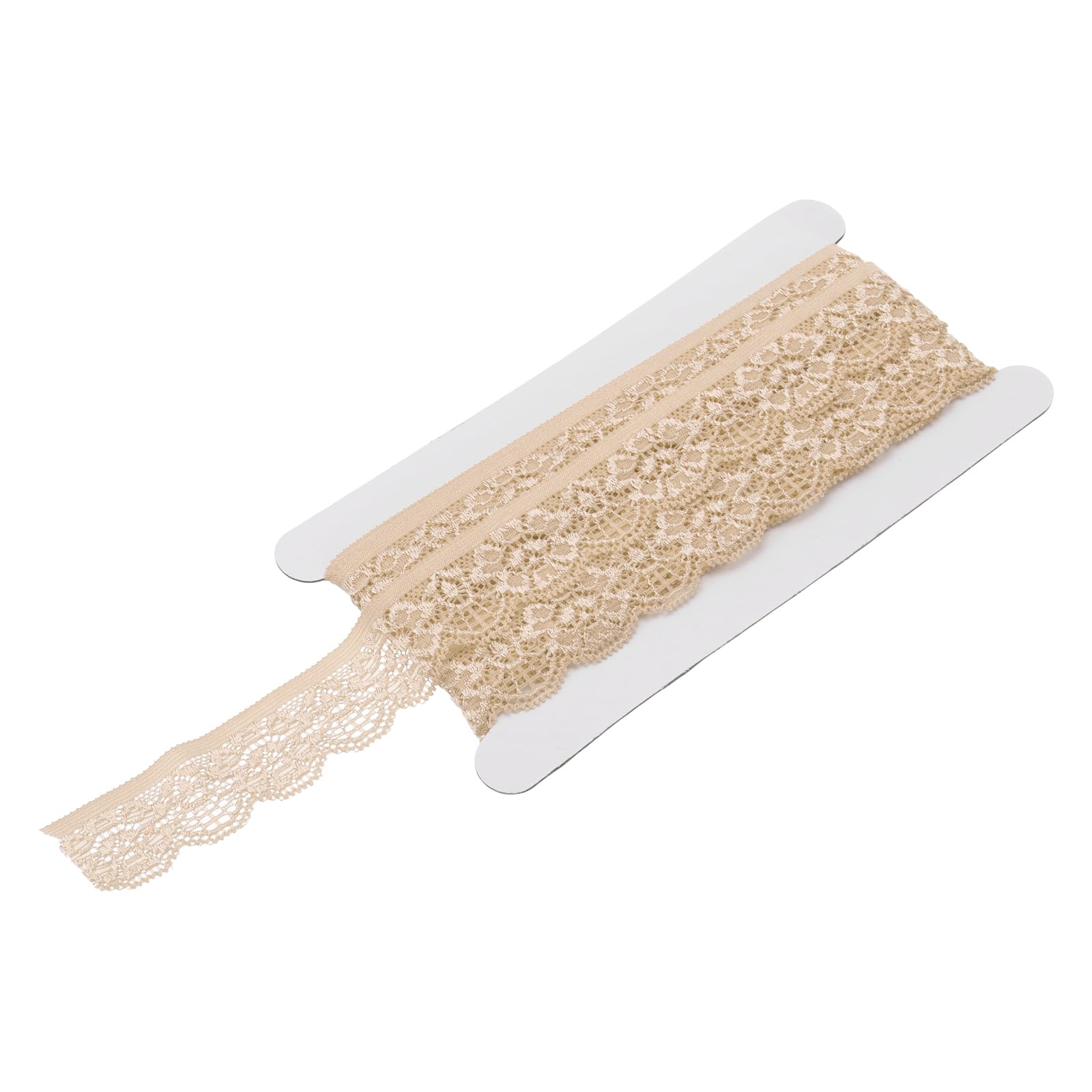 sourcing map Lace Trim Vintage Crochet 0.98" x 5yards Apricot Lace Ribbon for DIY Scrapbooking Clothes Fabric Wedding Decoration Gift Wrap — image 1
