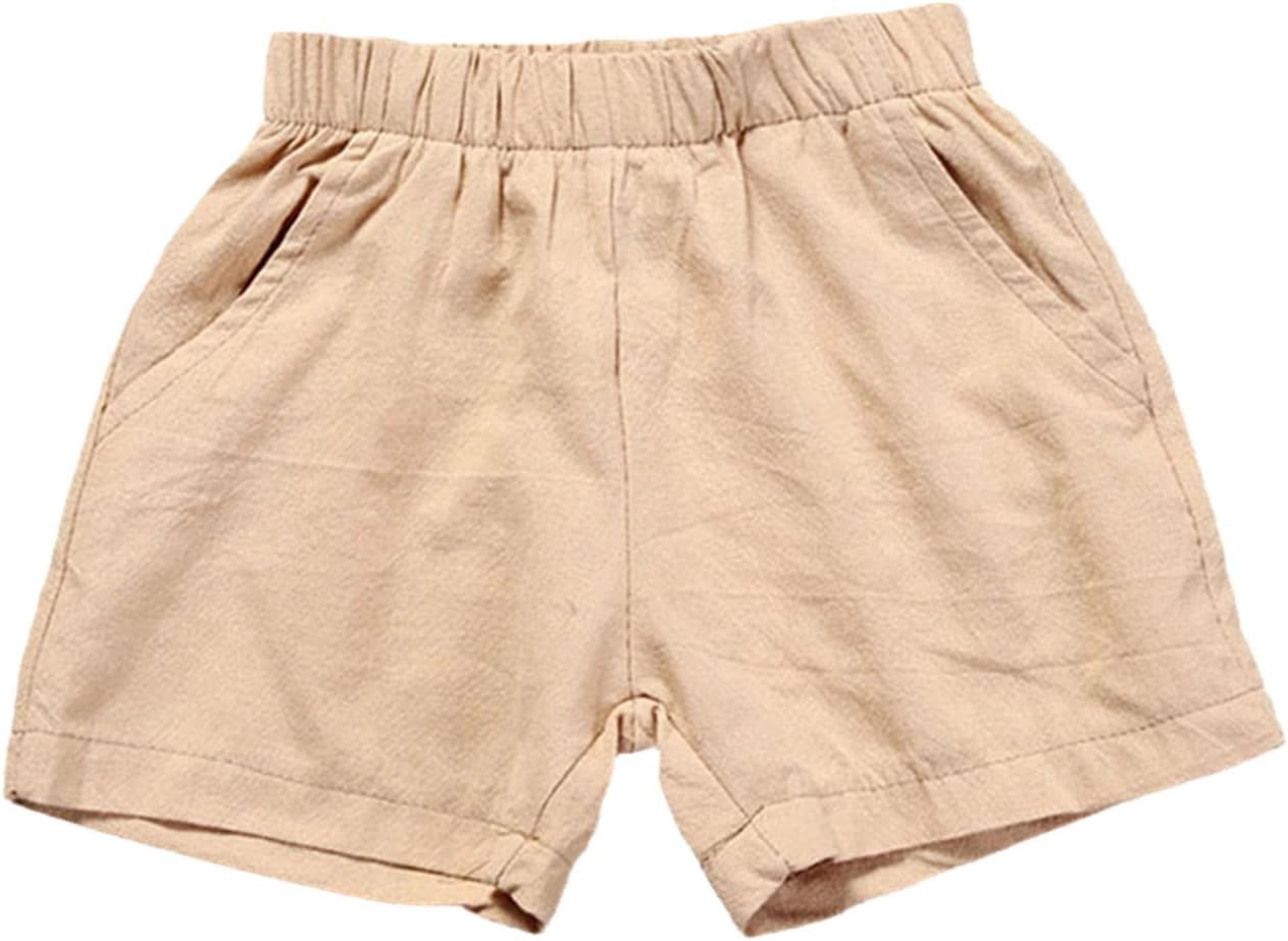 Summer Children Cotton Shorts Boys Girls Shorts Toddler Kids Beach Sports Shorts Khaki