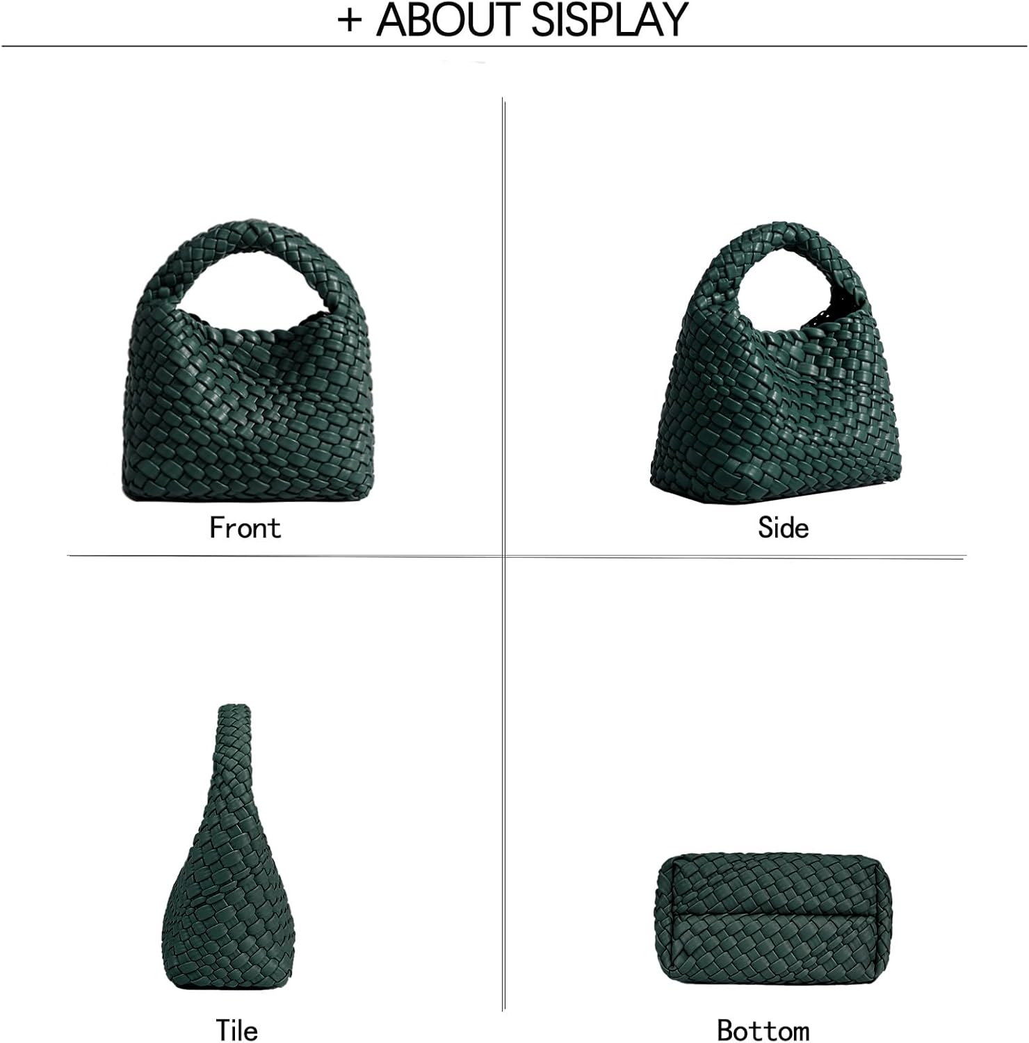 JINMANXUE Fashion Mini Handbag For Women, Woven Tote Bucket Composite Bag Knitting Chain Bags, Crossbody Shoulder Purses