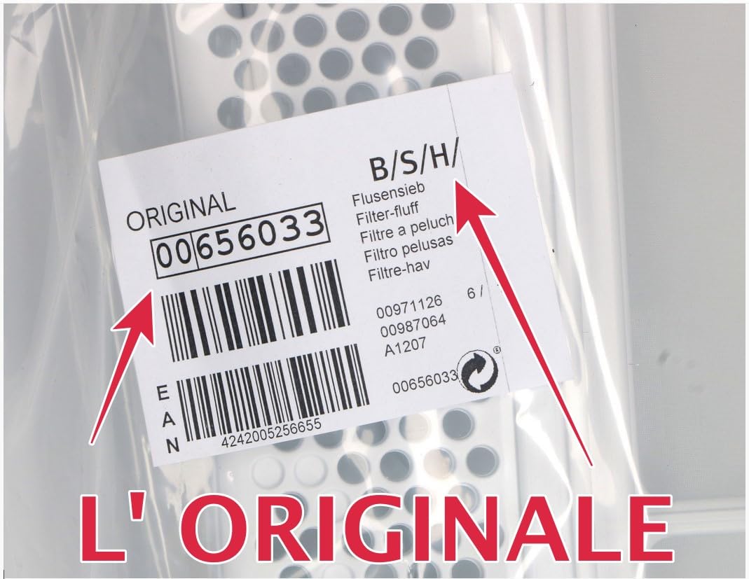 Doppelfilter für Trockner, kompatibel mit Bosch Siemens BSH 00656033 656033 656033 für Serie WQ WQG WT WTG WTH WTM WTR WTU WTW WTY " Das Original!
