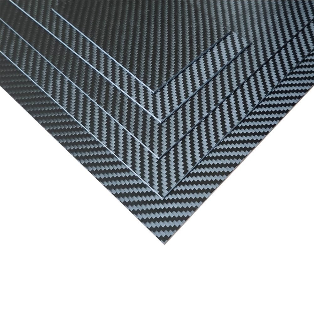 Arkusze z włókna węglowego, Arkusz z włókna węglowego o grubości 2 mm 3K do platform modelarskich w kolorze czarnym w wielu rozmiarach(200x400mm)