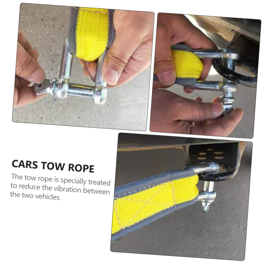 TOPBATHY Cuerda de Remolque de Alta Resistencia Correa de Tracción de Emergencia para Coche de Longitud Toneladas de Capacidad con Ganchos Reflectantes para Uso Off-Road y Rescates