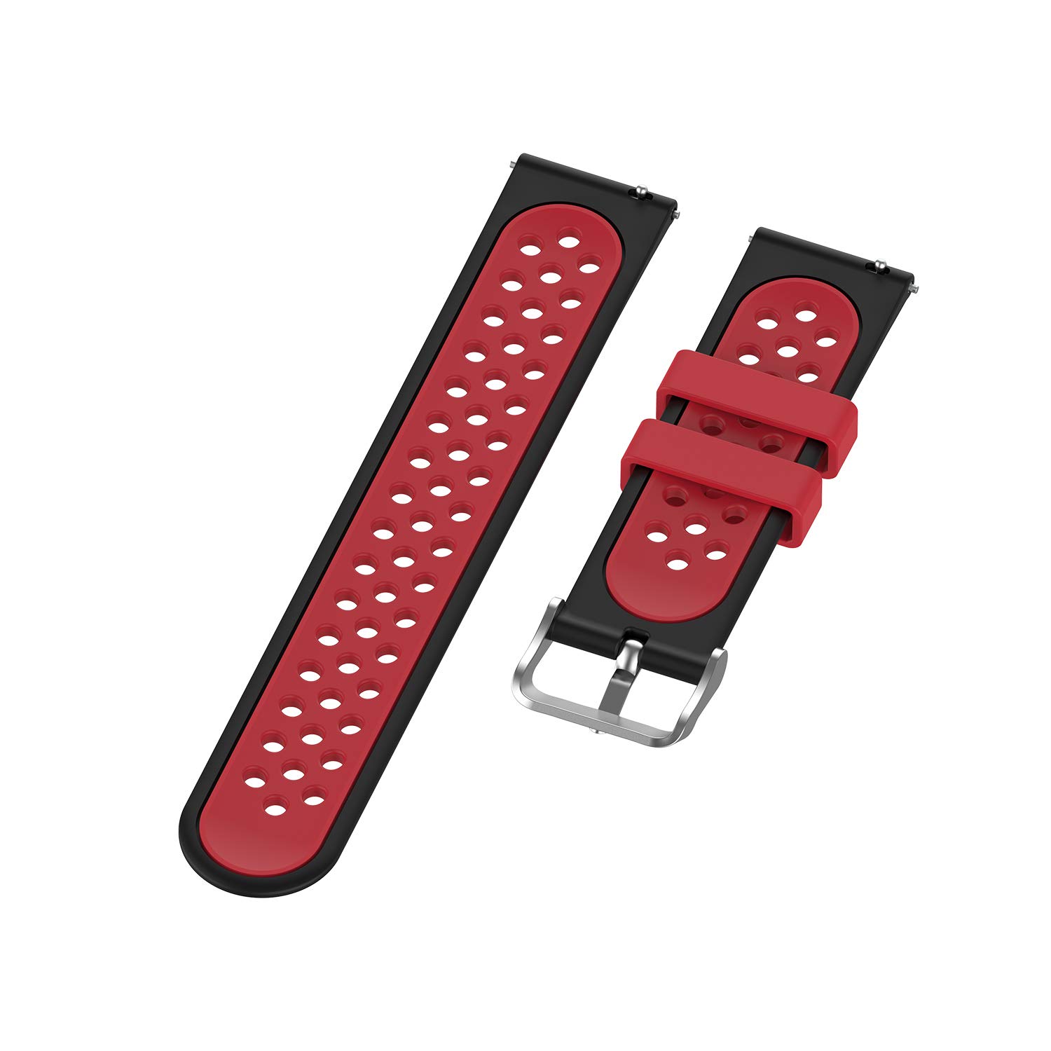 Bracelets compatibles avec Amazfit Bip/Bip Lite/Bip U/Bip S, bracelet de rechange en silicone souple à dégagement rapide pour Amazfit GTS/GTS 2/GTS 2 Mini/GTR 42 mm (noir gris)