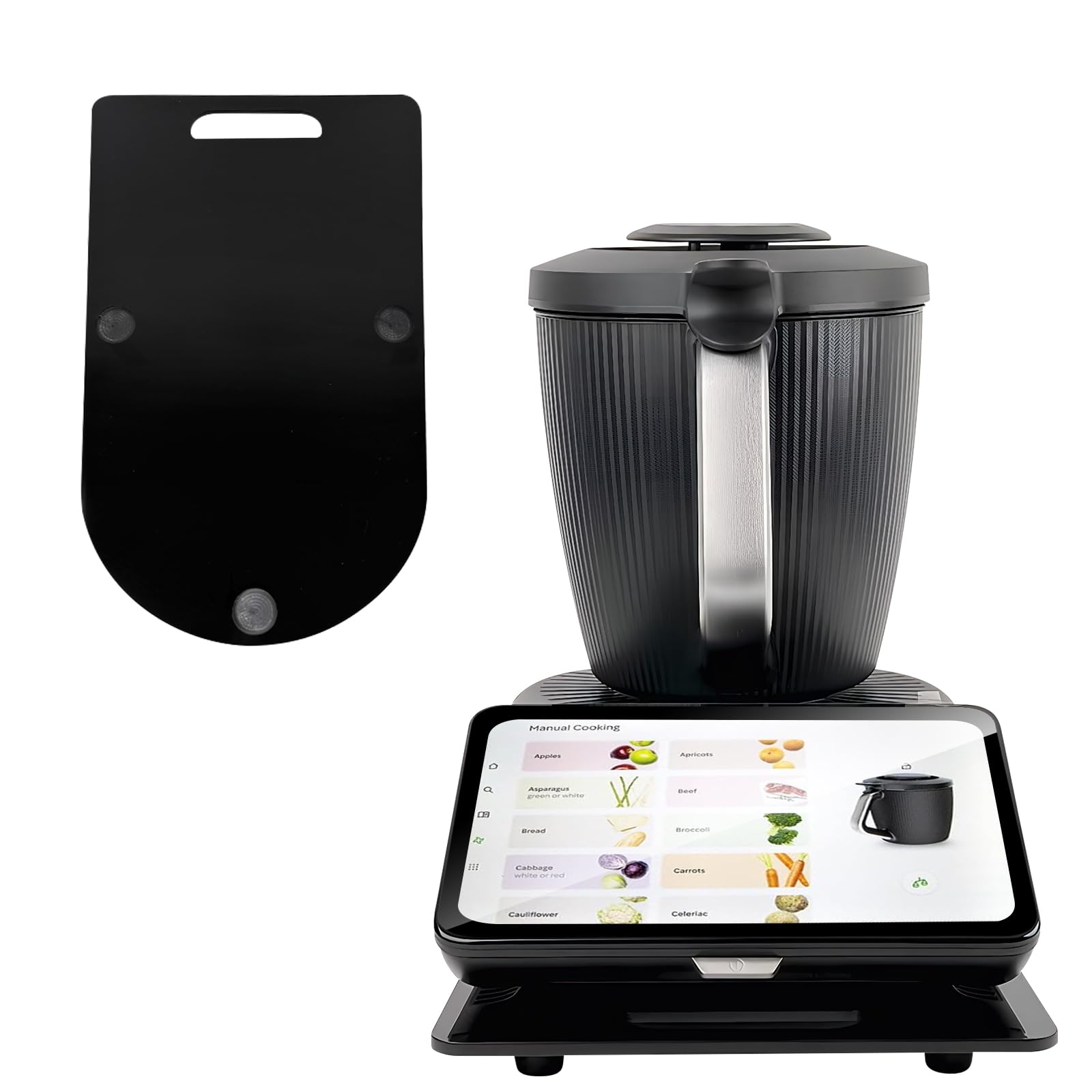 Premium Sliding Board TM7 for Thermomix, Board for Thermomix Accessories with Wheels, Protects Device & Worktop, Non-Slip Rubber Feet - Black