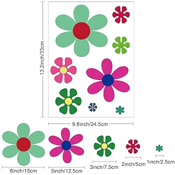 350 PCS Flowers Car Decals, Auto Stickers Waterproof Hood Vinyl Decal Car Window Stickers Auto Graphics