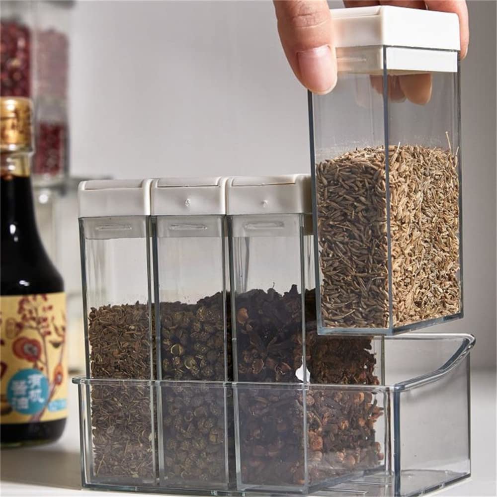 Amazon｜調味料ケースセット家庭用キッチン用品塩糖味の素4コマ収納多