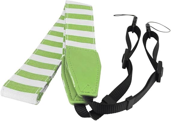 PHOTO4LESS Lime Green Striped Camera Strap Compatible With Fuji Mini 9