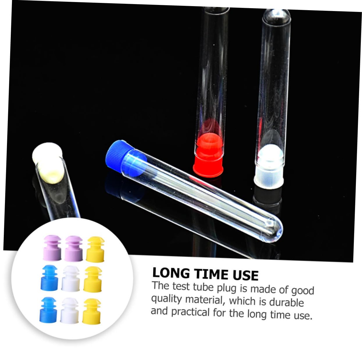 KICHOUSE 3sets 12mm Test Tube Stoppers Plastic Tube Plugs Leakproof Sealing Stoppers for Beer Scientific Research 100pcs*3 Random Color