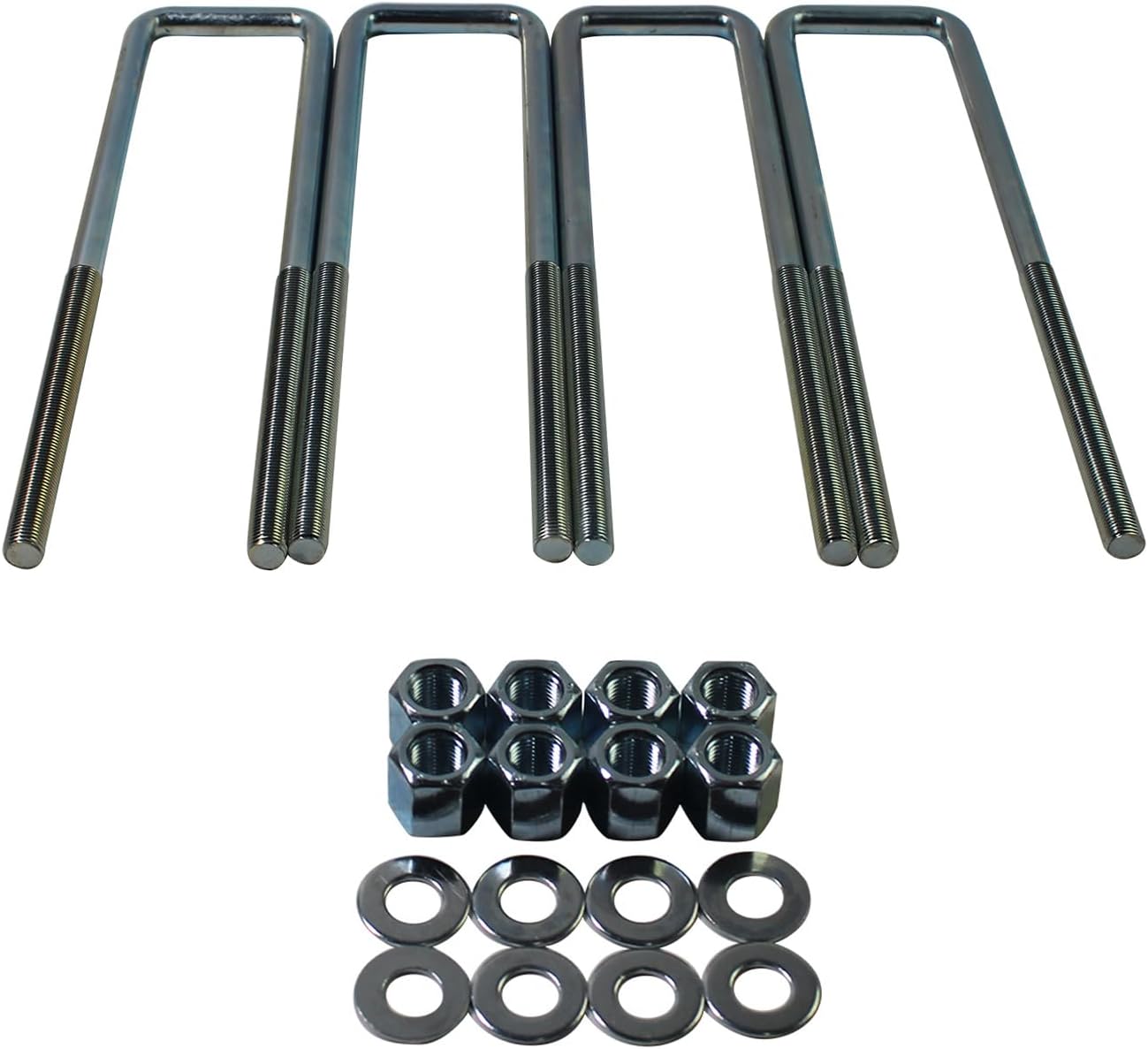 Rear Leaf Spring Axle U-Bolt Kit 929-704 for Select Chevy Ford GMC Models, Square U-Bolts with Hardware 2.5" Wide Leaf Springs 7.75" Long Replacement