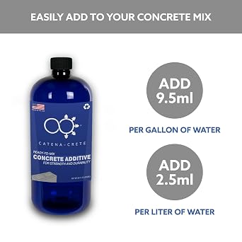 Concrete Strength Additive, Professional-Grade Liquid Cement Additive for Durable, Long-Lasting Concrete in Residential Construction, 32oz