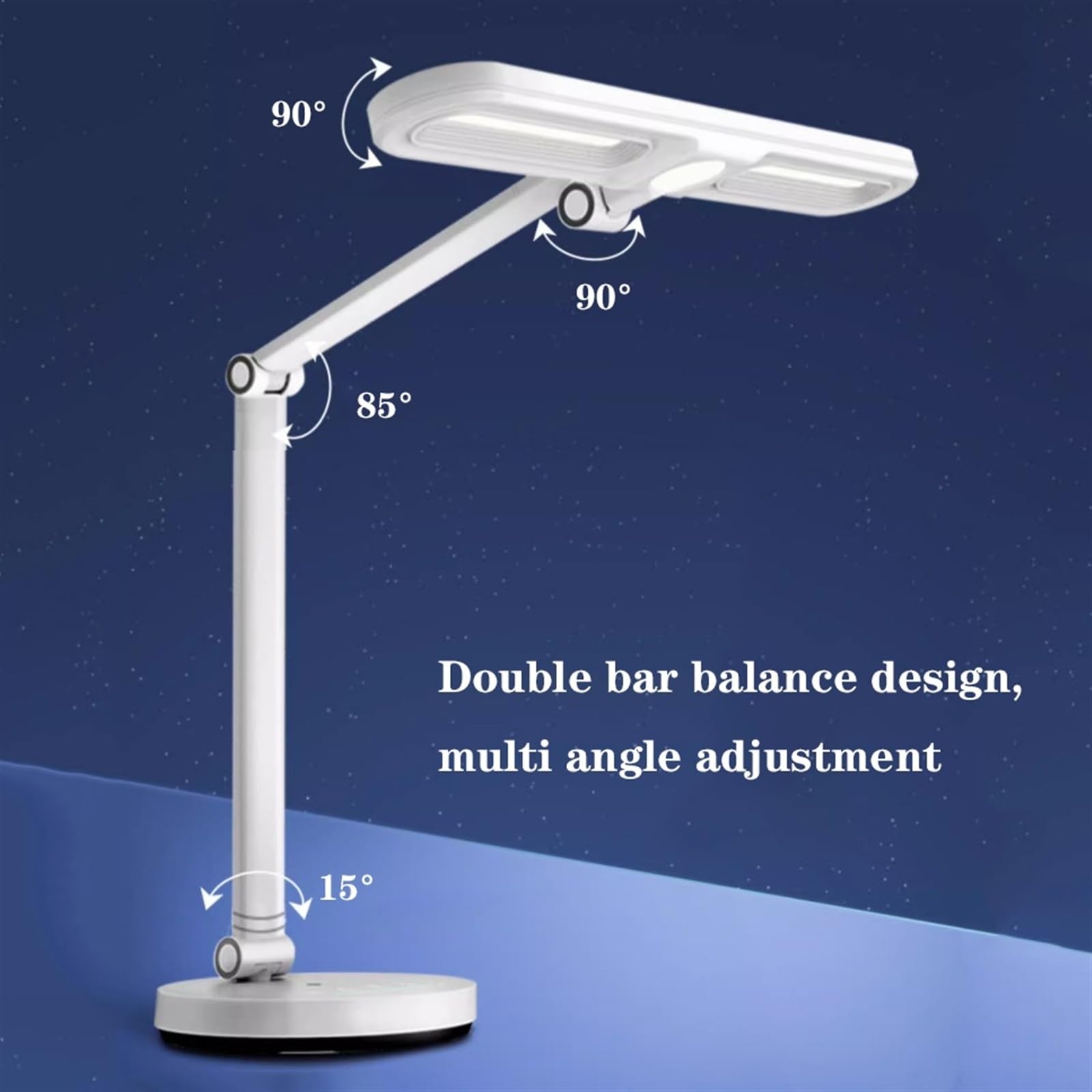Lampada da Scrivania Lampada da scrivania a LED con doppia sorgente luminosa, lampada da scrivania con protezione degli occhi ad oscuramento automatico, timer di spegnimento automatico/luce notturna d
