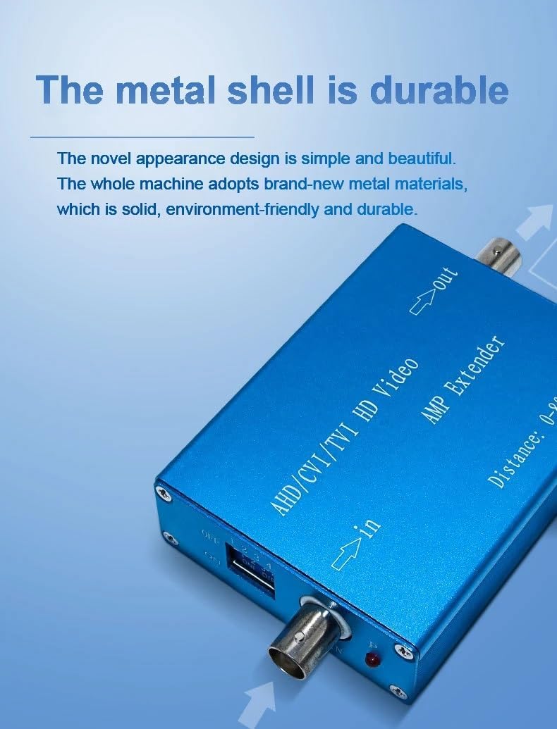 BNC Video Amplifier Booster: Solve CCTV Signal Loss for AHD/TVI/CVI Cameras,HD Coax Signal Transmission 2600ft Range