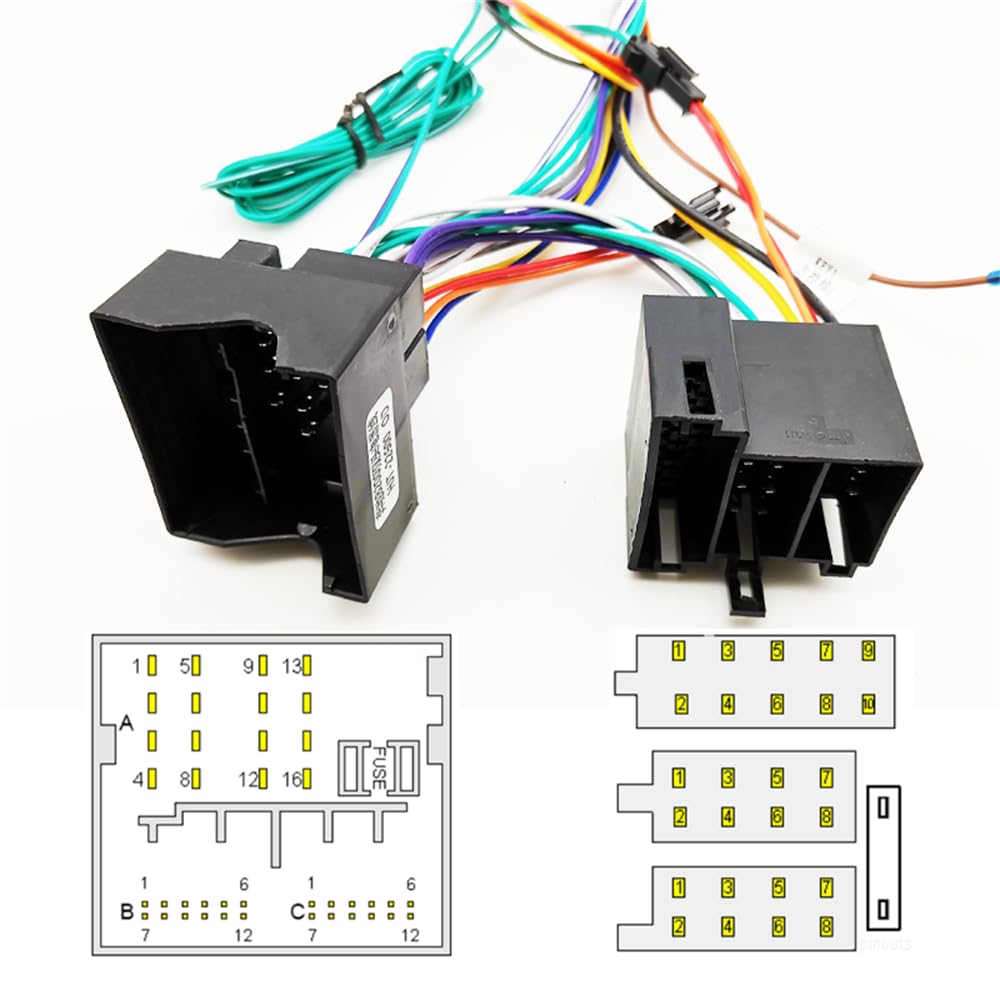 16pin Car Stereo Radio Power Retrofit Wiring Harness Cable Adapter fits for Benz B200 W211 Viano Vito W209 S320 2004-2012
