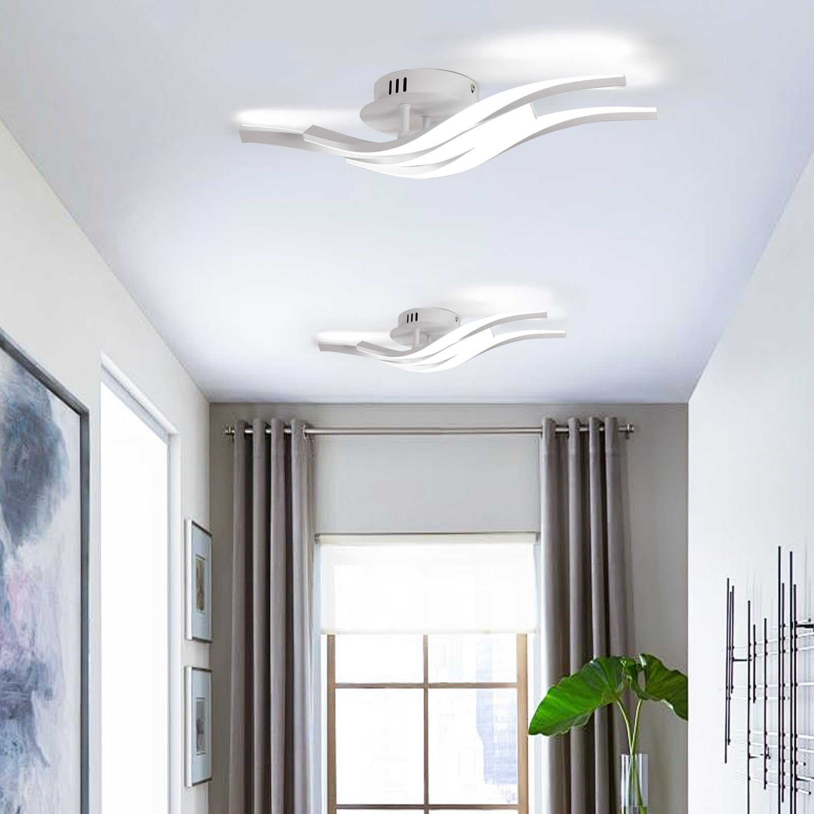 Comely Plafonnier LED, 24W 2700LM Lampe de Plafond Carré Mode en